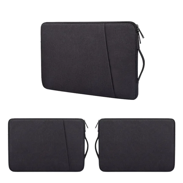 Prevo 15.6 Inch Laptop Sleeve, Side Pocket, Cushioned Lining, Black - Image 2