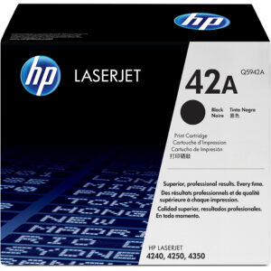 Genuine HP Q5942A 42A LaserJet Black Print Cartridge (10,000 Pages) for HP LaserJet 4240, LaserJet 4250, LaserJet 4350 Printers