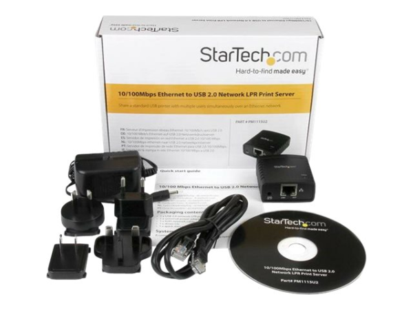 StarTech.com 10/100Mbps Ethernet to USB 2.0 Network Print Server - Image 3